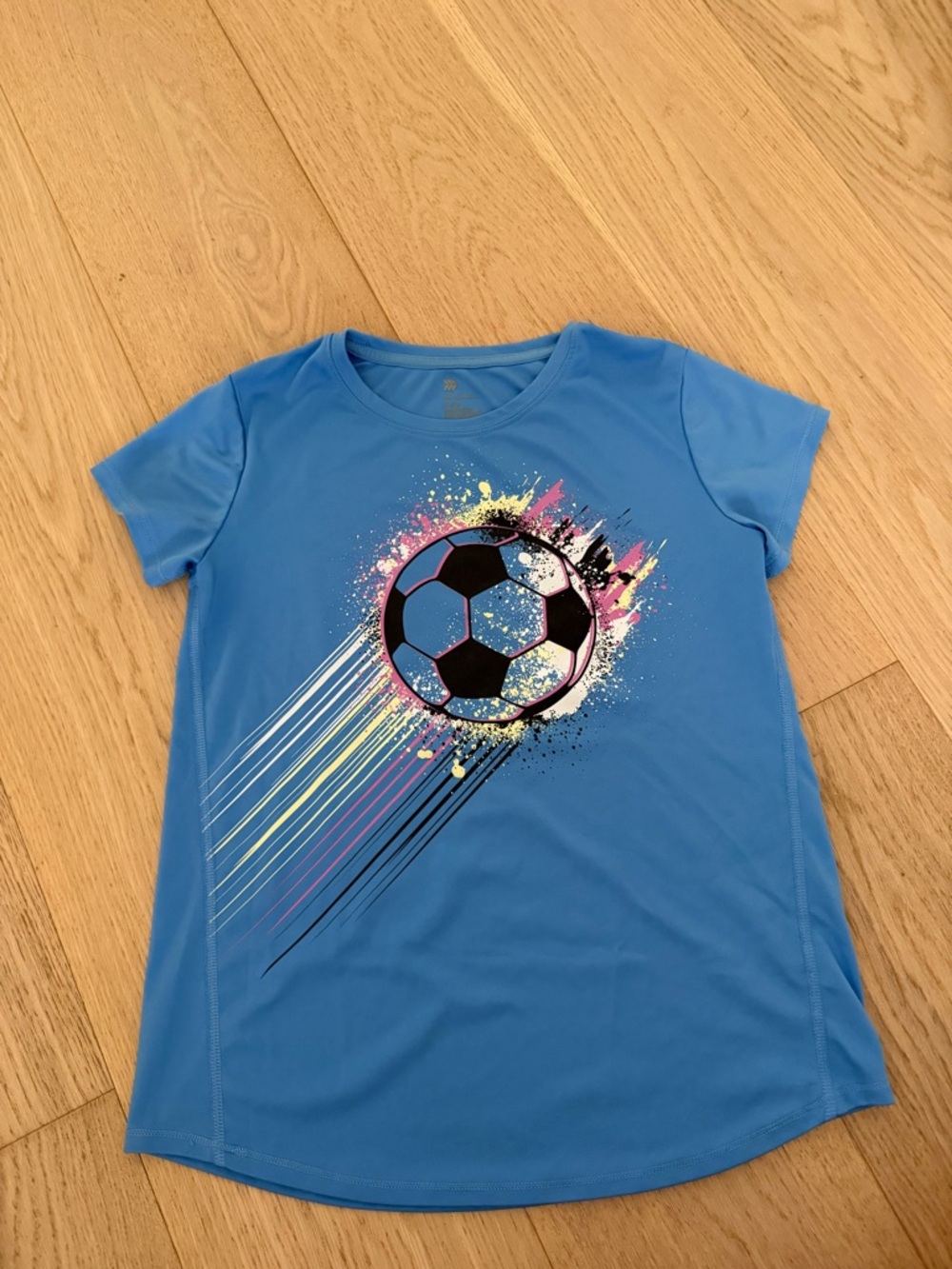 Girls' Blue Soccer Graphic Tee
